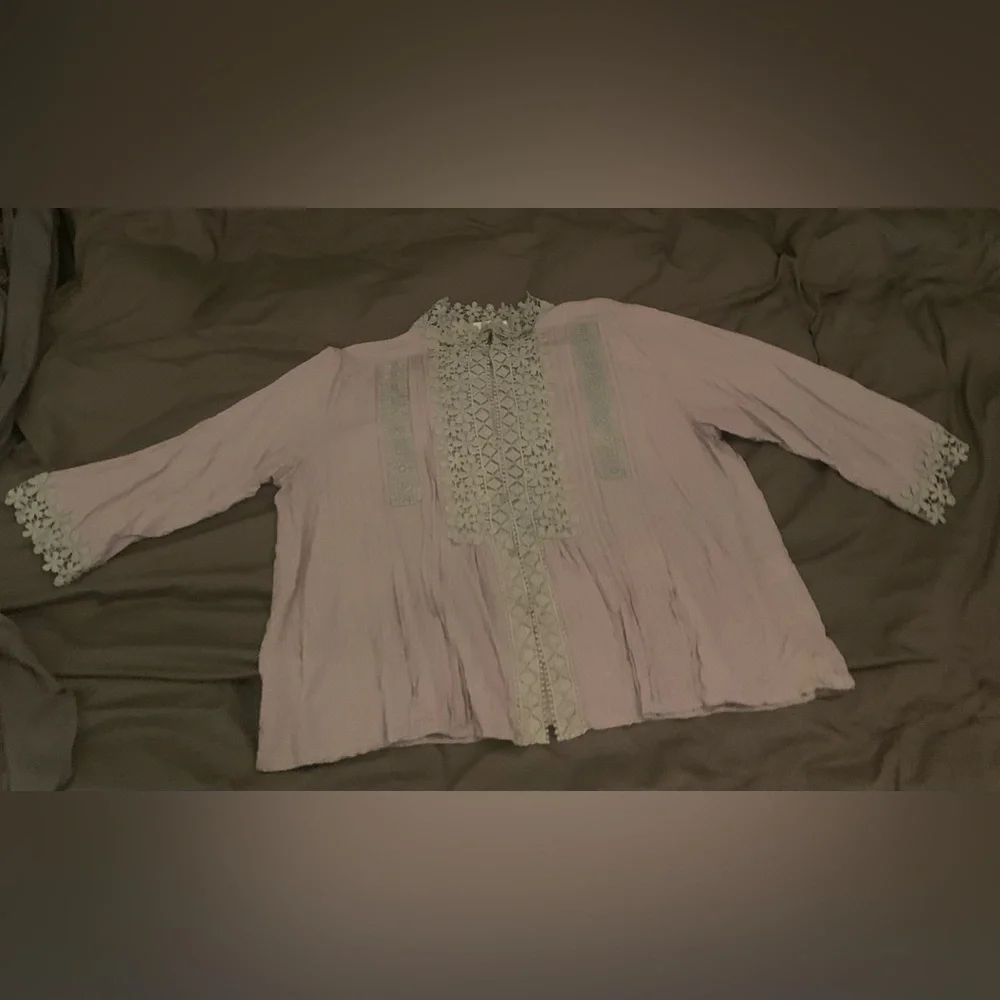 Paposon Lace Crinkle Top Sz XL - Picture 16 of 16